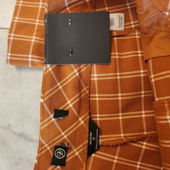 Versona Modern Bootcut Pants Sz: 8 NWT Orange Plaid Hippie 70s Hi Rise - Picture 9 of 16